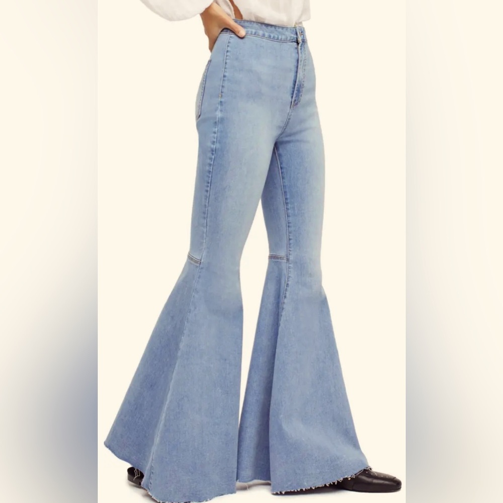 Free People Light Blue Flare Jeans